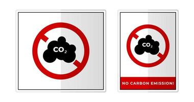 Nein Kohlenstoff Emission Zeichen Etikette Symbol Symbol Vektor Illustration