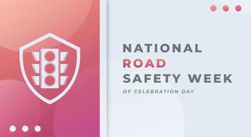 glücklich National Straße Sicherheit Woche Feier Vektor Design Illustration zum Hintergrund, Poster, Banner, Werbung, Gruß Karte
