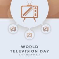 glücklich Welt Fernsehen Tag Feier Vektor Design Illustration zum Hintergrund, Poster, Banner, Werbung, Gruß Karte