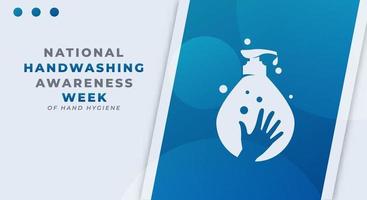 Lycklig handtvättande medvetenhet vecka firande vektor design illustration för bakgrund, affisch, baner, reklam, hälsning kort