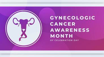 glücklich gynäkologisch Krebs Bewusstsein Monat Feier Vektor Design Illustration zum Hintergrund, Poster, Banner, Werbung, Gruß Karte