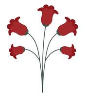 röd blommor design vektor