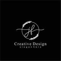 Initiale jf Schönheit Monogramm und elegant Logo Design, Handschrift Logo von Initiale Unterschrift, Hochzeit, Mode, Blumen- und botanisch Logo Konzept Design. vektor