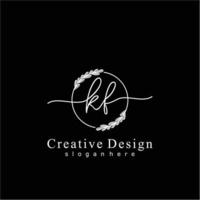 Initiale kf Schönheit Monogramm und elegant Logo Design, Handschrift Logo von Initiale Unterschrift, Hochzeit, Mode, Blumen- und botanisch Logo Konzept Design. vektor