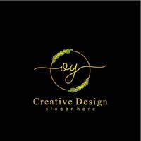 första oy skönhet monogram och elegant logotyp design, handstil logotyp av första signatur, bröllop, mode, blommig och botanisk logotyp begrepp design. vektor