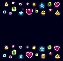 Neon- Video Spiel Symbole vektor