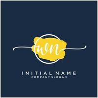 Initiale wn feminin Logo Sammlungen Vorlage. Handschrift Logo von Initiale Unterschrift, Hochzeit, Mode, Schmuck, Boutique, Blumen- und botanisch mit kreativ Vorlage zum irgendein Unternehmen oder Geschäft. vektor