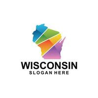 Wisconsin Karta stad färgrik geometrisk design vektor