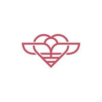Biene und Liebe Linie Einfachheit modern Logo vektor