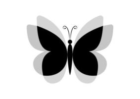 optisch Illusion von schwarz Schmetterling Symbol Vektor Illustration isoliert auf Weiß Hintergrund