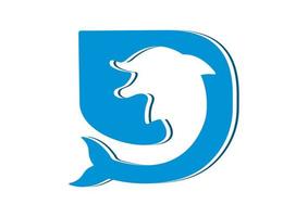 d från delfin logotyp vektor illustration