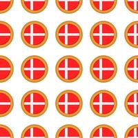 mönster kaka med flagga Land Danmark i gott kex vektor