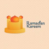 ramadan kareem, 3d moské design vektor, bakgrund, kort, masjid vektor