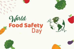 färgrik frukt värld mat säkerhet dag hälsning kort. vektor