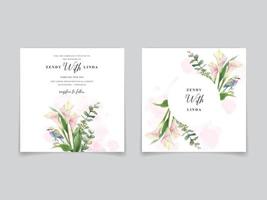 ästhetisch Hochzeit Einladung Karte Blumen- Aquarell vektor