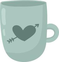 Hand gezeichnet Kaffee Becher Symbol eben Vektor Illustration von Tasse mit Kaffee oder Tee Karikatur Design Element