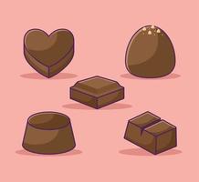 fünf Schokolade Stücke vektor