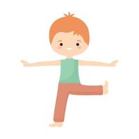 Lycklig yoga pojke vektor