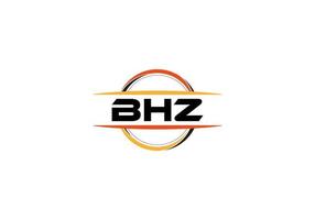 bhz Brief Lizenzgebühren Ellipse gestalten Logo. bhz Bürste Kunst Logo. bhz Logo zum ein Unternehmen, Geschäft, und kommerziell verwenden. vektor