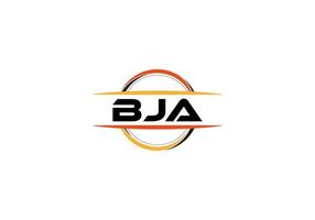 bja Brief Lizenzgebühren Ellipse gestalten Logo. bja Bürste Kunst Logo. bja Logo zum ein Unternehmen, Geschäft, und kommerziell verwenden. vektor