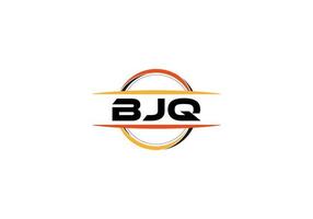 bjq Brief Lizenzgebühren Ellipse gestalten Logo. bjq Bürste Kunst Logo. bjq Logo zum ein Unternehmen, Geschäft, und kommerziell verwenden. vektor