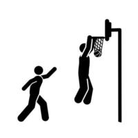 basketboll spelare svart enkel ikon på vit bakgrund. vektor illustration.