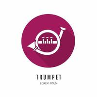 trumpet ikon i platt. logotyp för företag. stock vektor. vektor