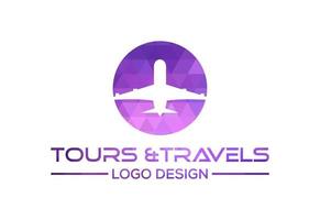 niedrig poly und Touren und Reise Logo Design, Vektor Illustration