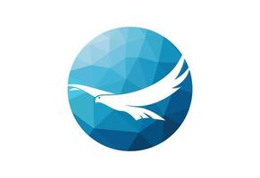 niedrig poly und Vogel Logo Design, Vektor Design Vorlage