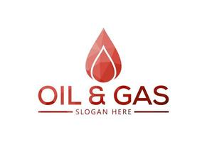 låg poly och olja och gas logotyp design, vektor design begrepp