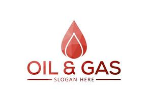 niedrig poly und Öl und Gas Logo Design, Vektor Design Konzept