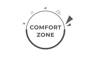 Komfort Zone Taste Netz Vorlage Rede Blase Banner Etikette Komfort Zone Zeichen Symbol Vektor Illustration
