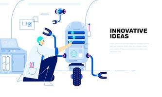 Framtida robotteknologi Innovation Vector Flat Illustration