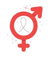 Geschlecht Symbole und AIDS Tag Band vektor