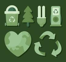 hållbar levande ikoner vektor