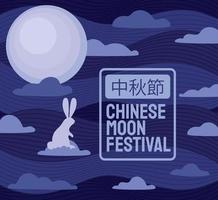 kinesiska månen festival affisch vektor