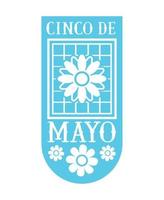 blå cinco de mayo krans vektor