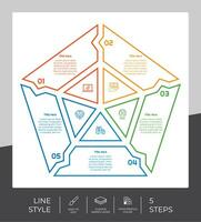 Infografik Vektor Design mit 5 Schritte können Sein benutzt zum Arbeitsablauf, Präsentation, und Geschäft Zweck.