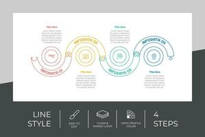 pussel steg infographic vektor design med 4 steg färgrik stil för presentation syfte.linje steg infographic kan vara Begagnade för företag och marknadsföring