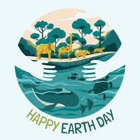 Ökologieleben für glückliches Tag der Erde Konzept vektor