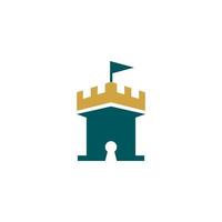 Schloss Logo Design königlich Gebäude Logo mit Farbe Muster vektor