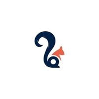 farbig Eichhörnchen Tier Logo Design auf Weiß Hintergrund vektor