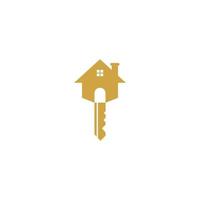 Logo zum Haus Schlüssel Unternehmen mit Haus Schlüssel auf oben. vektor