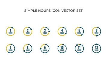 uppsättning av timmar räkna med text detalj enkel vektor ikon