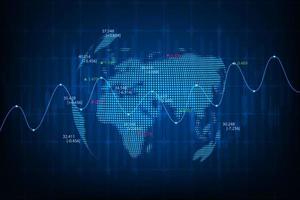 Vektor Lager Markt Graph Handel Diagramm global Konzept.