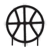 basketboll ikon med svart spray måla vektor