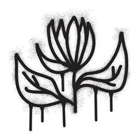 Lotus Blume Graffiti mit schwarz sprühen Farbe vektor