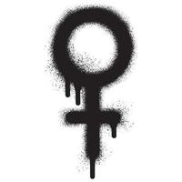 kvinna ikon kön symbol med svart spray måla. vektor