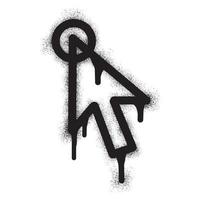 mus markören ikon graffiti med svart spray måla vektor