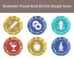 Sommer- Essen und trinken Vektor Symbol einstellen